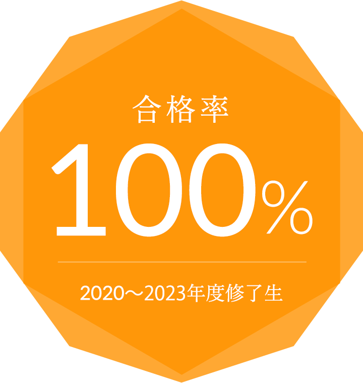 合格率100% 2020~2023年度修了生