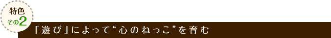 特色その2 「遊び」によって“心のねっこ”を育む