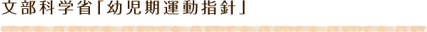 文部科学省「幼児期運動指針」