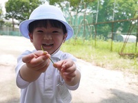 3歳児　高校のグランドにお散歩に行ったよ。